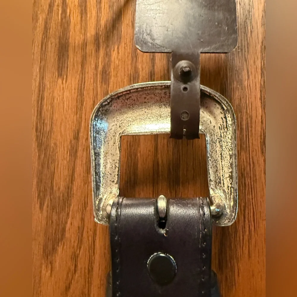 Black Beaded Leather Nocona Women's Belt